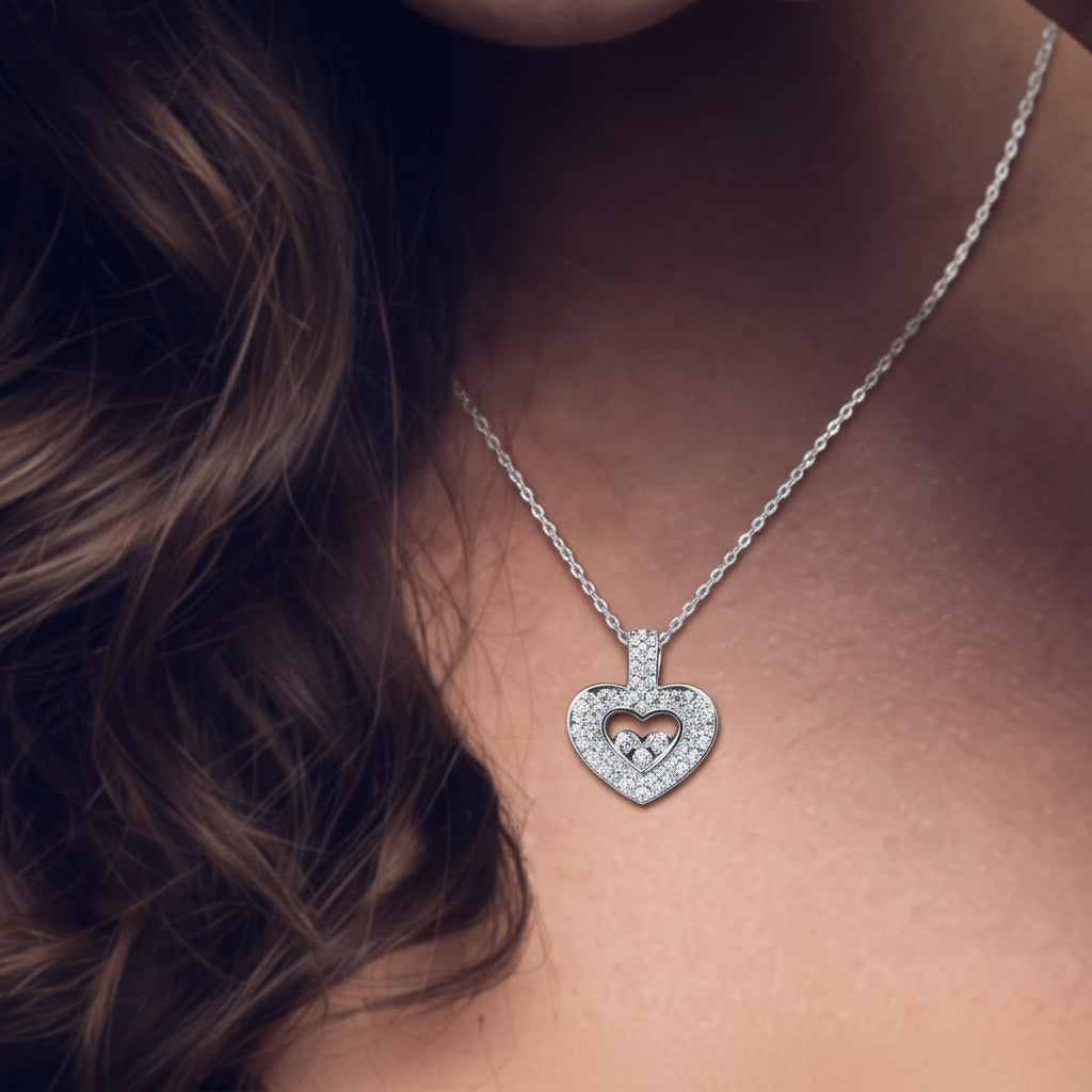 Tryndi Floating Heart Necklace