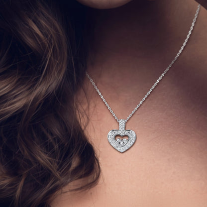 Tryndi Floating Heart Necklace