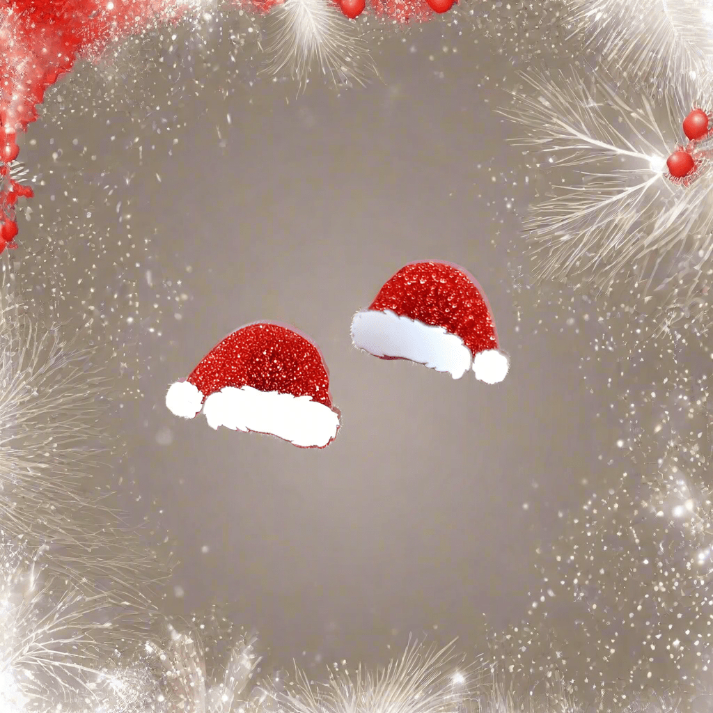 Red Glittery Santa Hat Stud Earrings