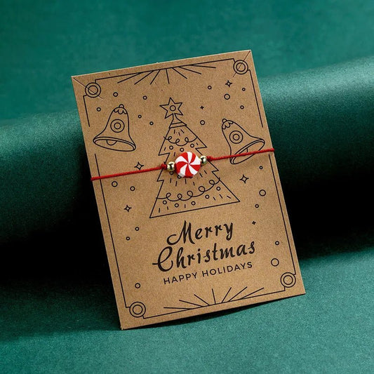 Christmas Candy Pull String Bracelet