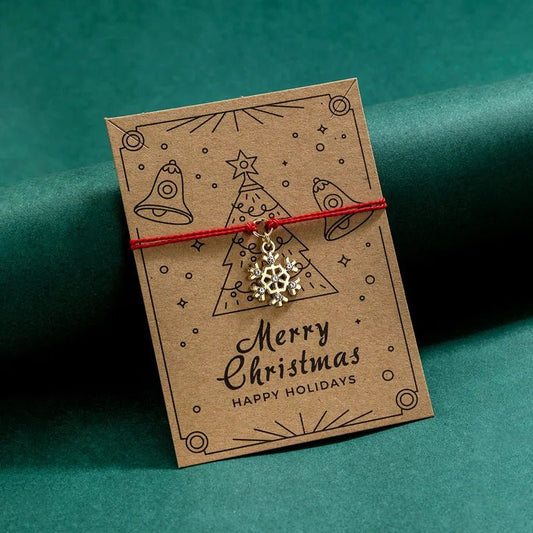 Christmas Snowflake Pull String Bracelet