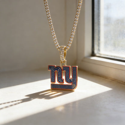 New York NY Emblem Pendant Necklace – Fan Gift Jewelry for Game Day
