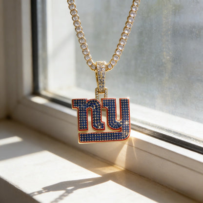 New York NY Emblem Pendant Necklace – Fan Gift Jewelry for Game Day