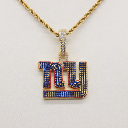 New York NY Emblem Pendant Necklace – Fan Gift Jewelry for Game Day