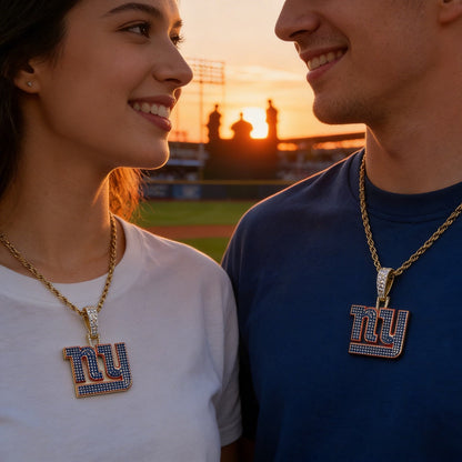 New York NY Emblem Pendant Necklace – Fan Gift Jewelry for Game Day
