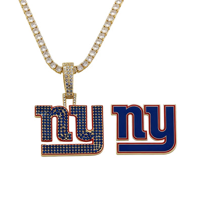 New York NY Emblem Pendant Necklace – Fan Gift Jewelry for Game Day