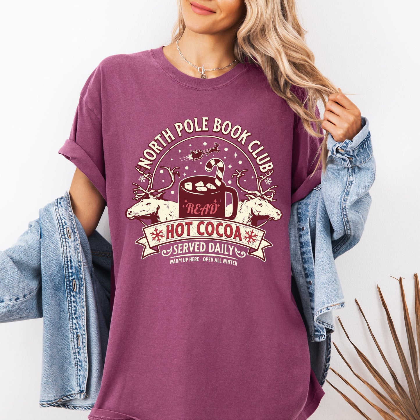 North Pole Book Club Christmas Comfort Colors Tee