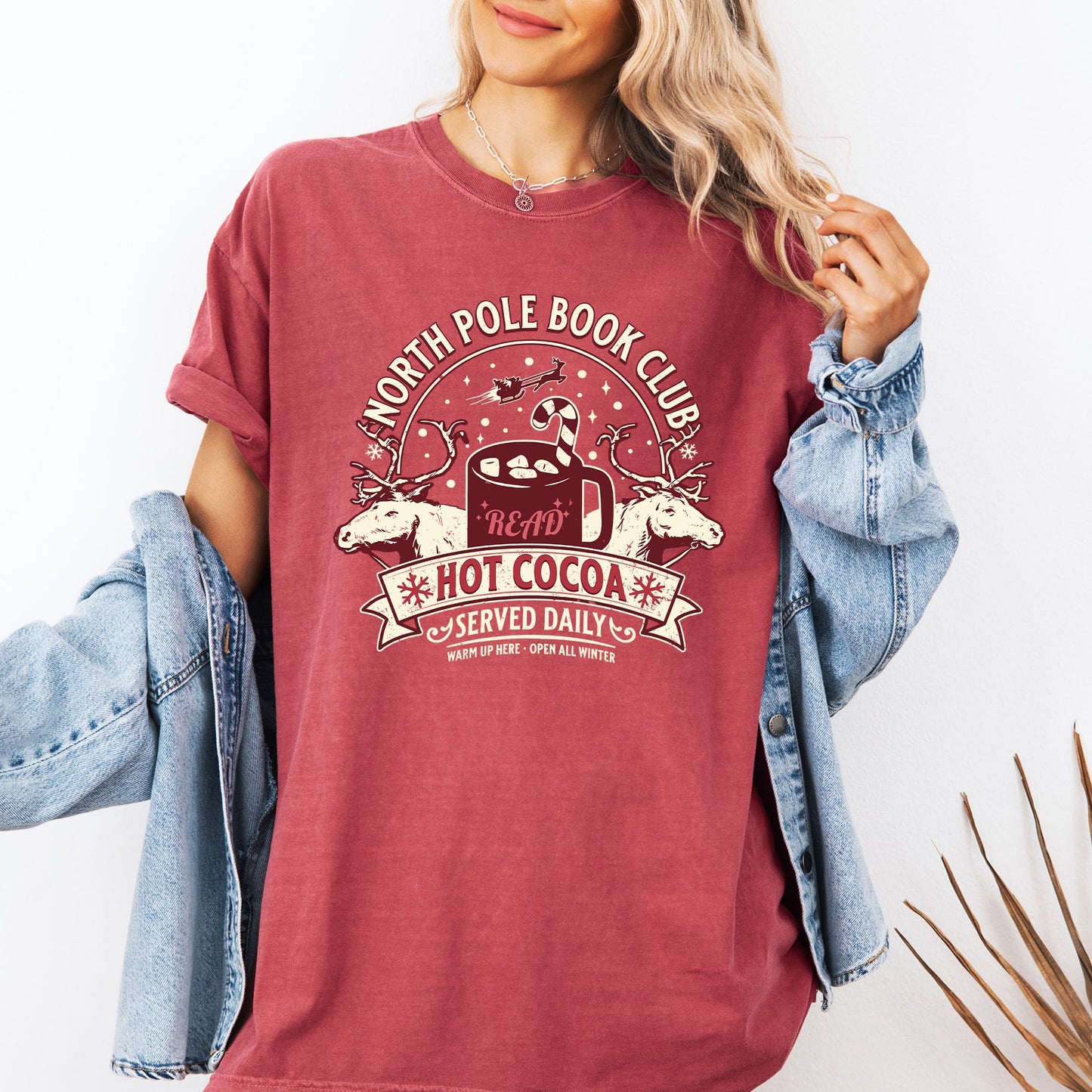 North Pole Book Club Christmas Comfort Colors Tee