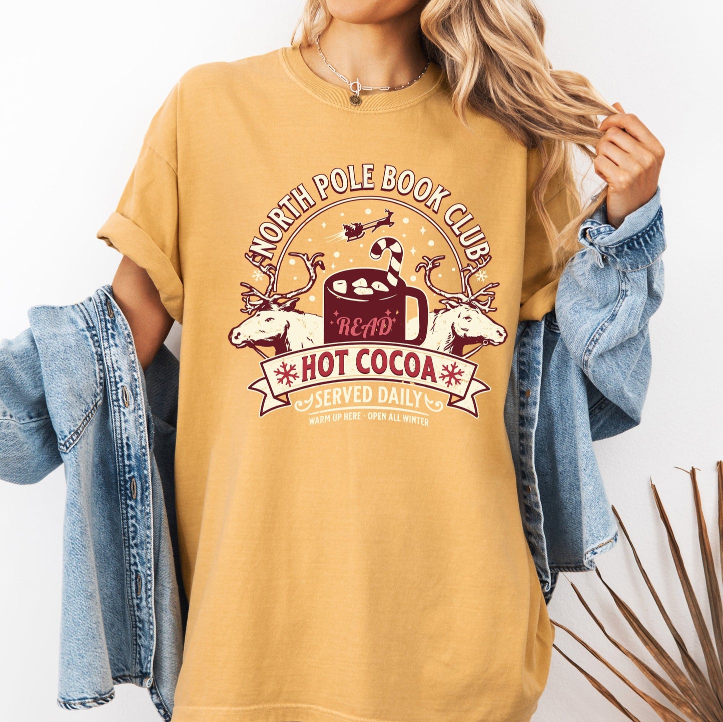 North Pole Book Club Christmas Comfort Colors Tee
