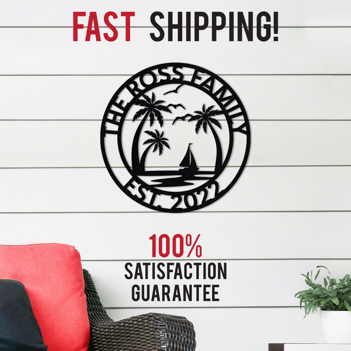 Custom Island Welcome Sign w Established Year