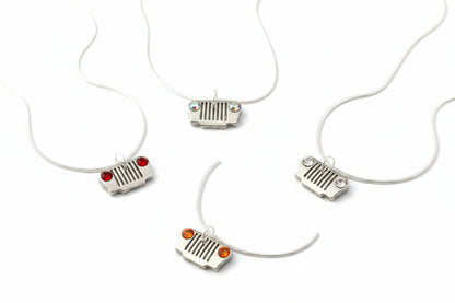 Jeep Grill Crystal Headlight Necklace