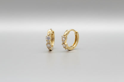 UGA Earrings - 925 Silver 14K Gold Layered Hoop Earrings