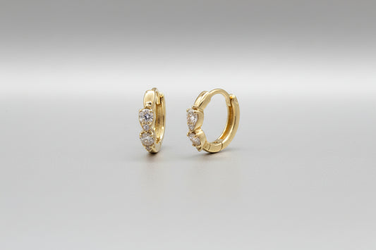 UGA Earrings - 925 Silver 14K Gold Layered Hoop Earrings