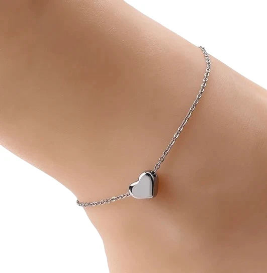 Waterproof Puffed Heart Anklet