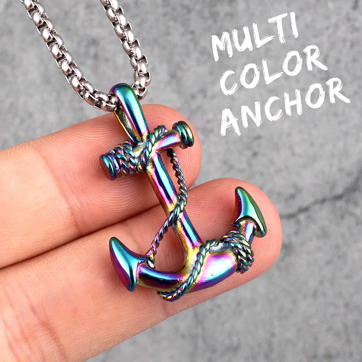 Anchor Sailor Stainless Steel Men's Necklace Pendants Chain