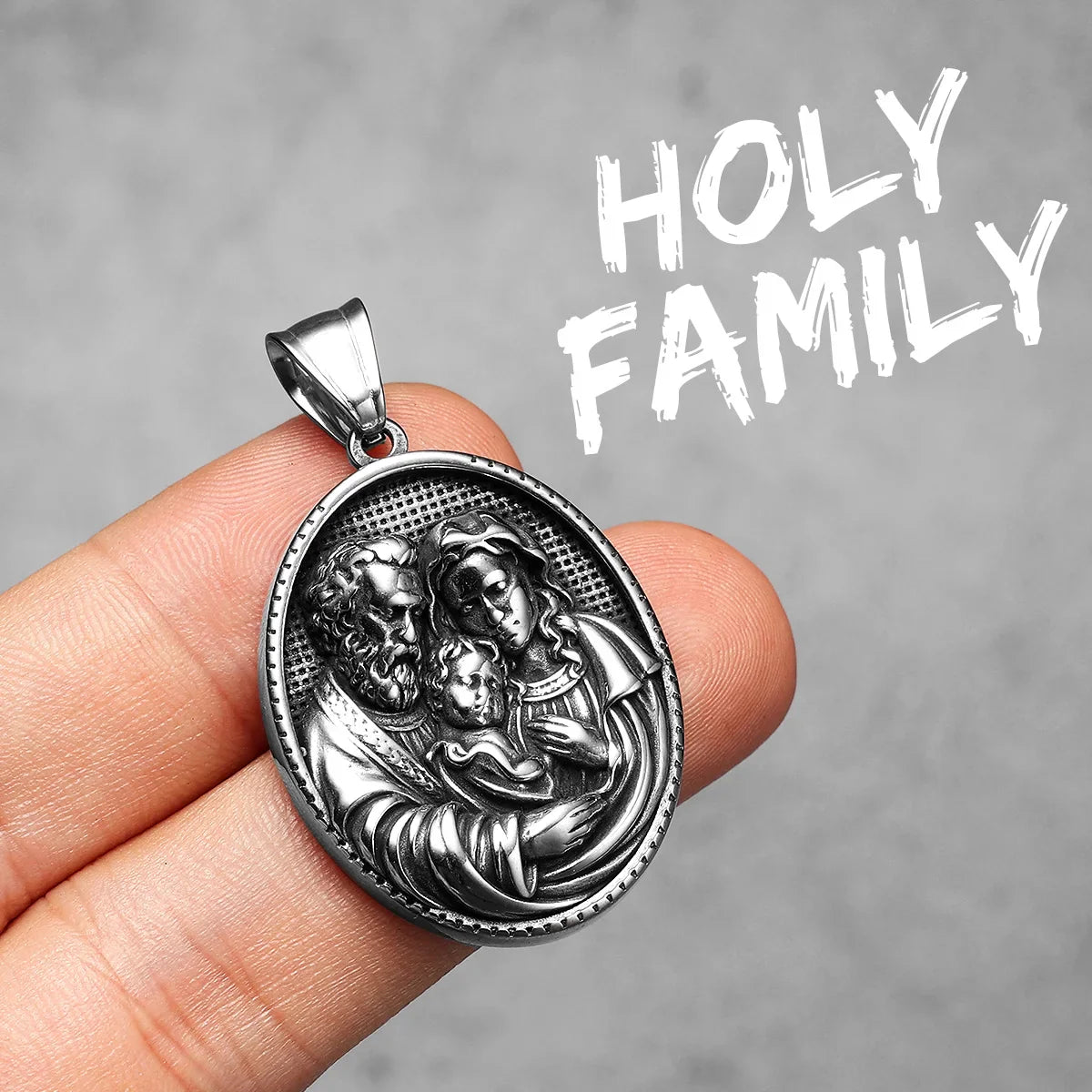 Christian Saints Stainless Steel Men's Pendant Necklace