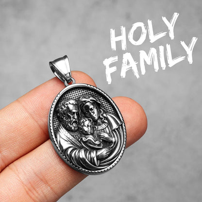 Christian Saints Stainless Steel Men's Pendant Necklace