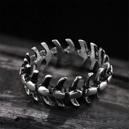 Cool Punk Stainless Steel Fishbone Ring For Man Vintage Style Classic Rvs Wedding Band Casual Sport Sieraden Boyfriend Gift
