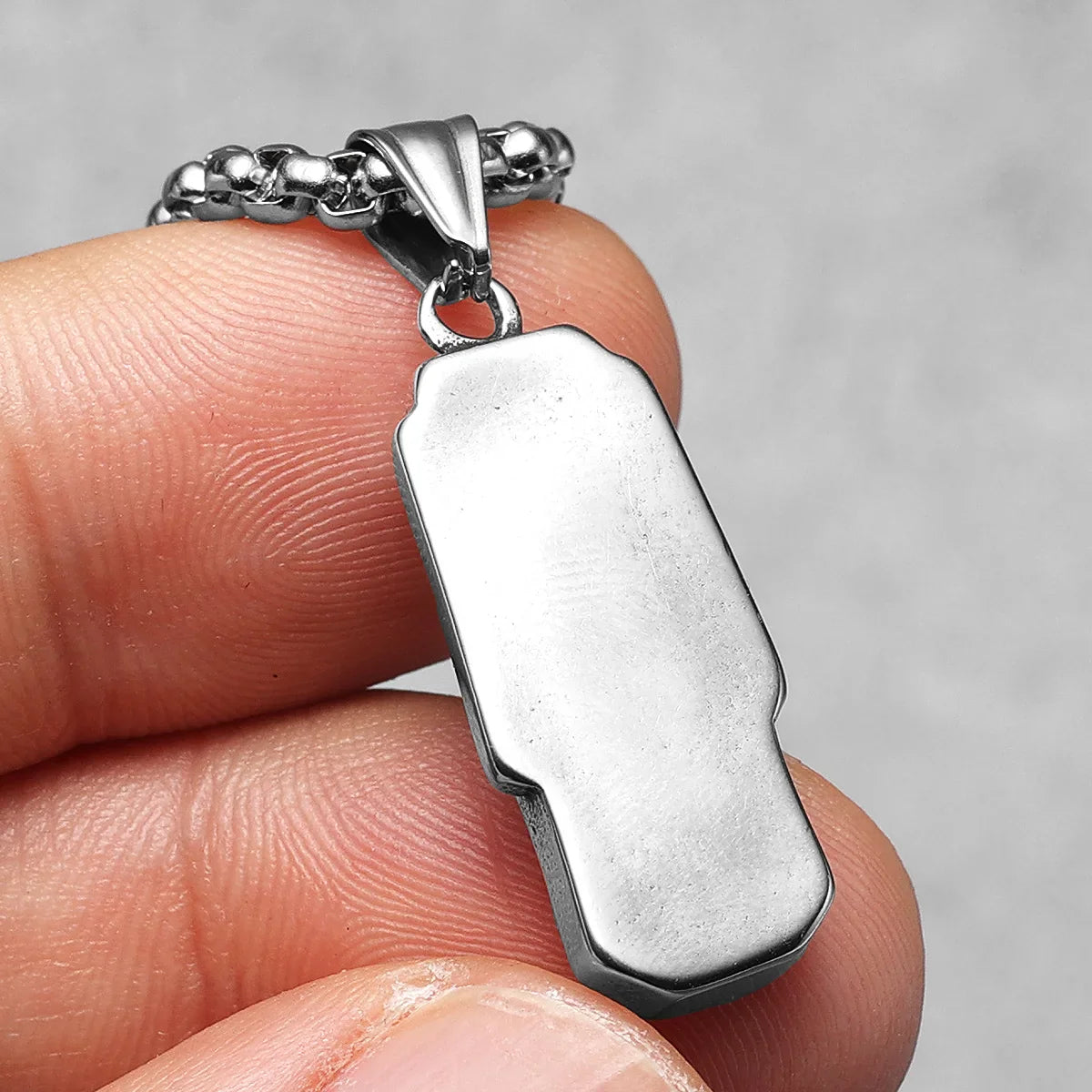 Easter Island Moai Stainless Steel Men's Necklace Pendant Chain
