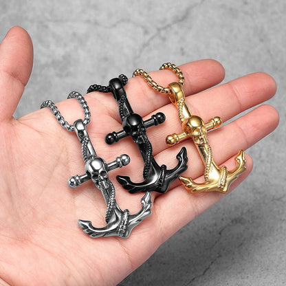 Anchor Sailor Stainless Steel Men's Necklace Pendants Chain
