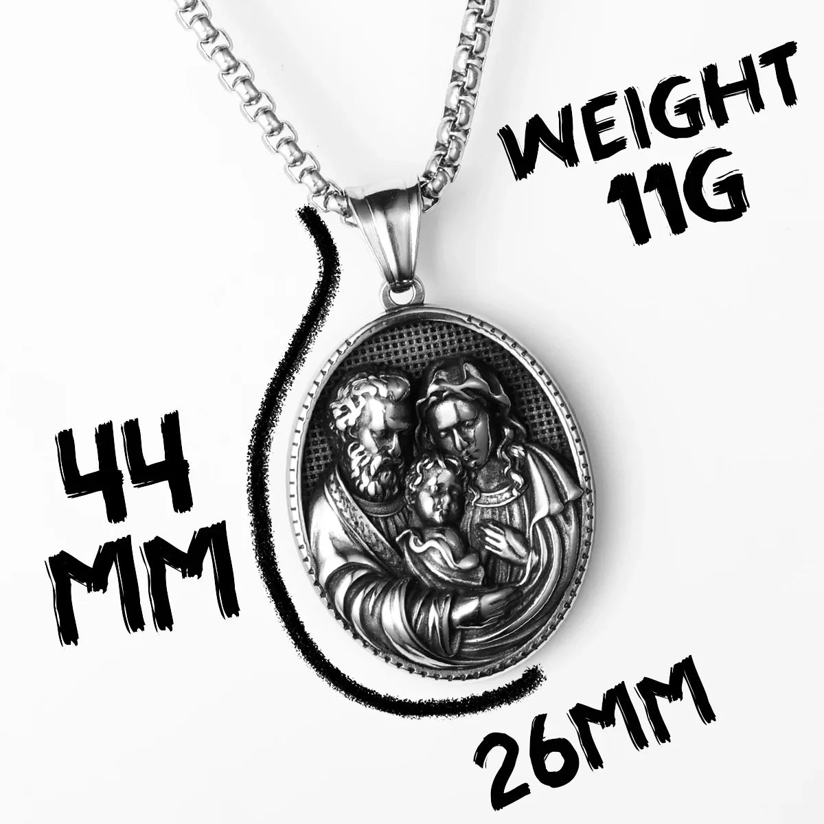 Christian Saints Stainless Steel Men's Pendant Necklace