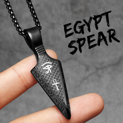 The Eye of Horu Spear Stainless Steel Men's Necklace Pendant Chain