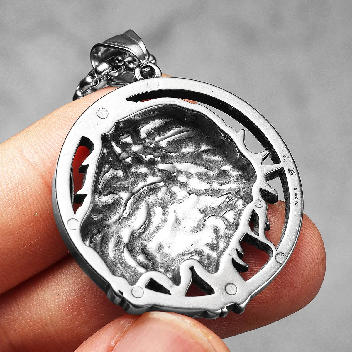 Crown of Thorns Christian Jesus Stainless Steel Men's Necklace