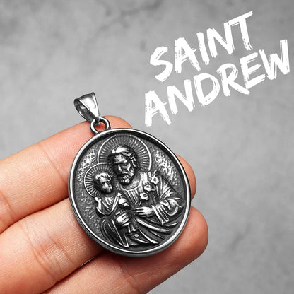 Catholic Saints & Virgin Mary Stainless Steel Men's Pendant Necklace