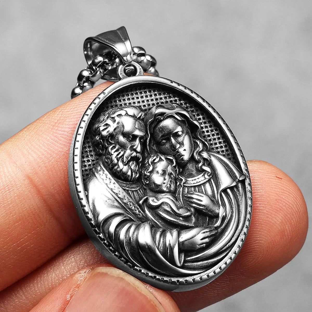Christian Saints Stainless Steel Men's Pendant Necklace