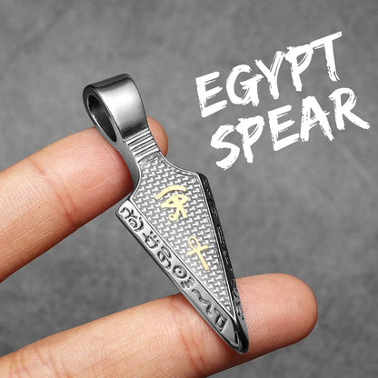 The Eye of Horu Spear Stainless Steel Men's Necklace Pendant Chain