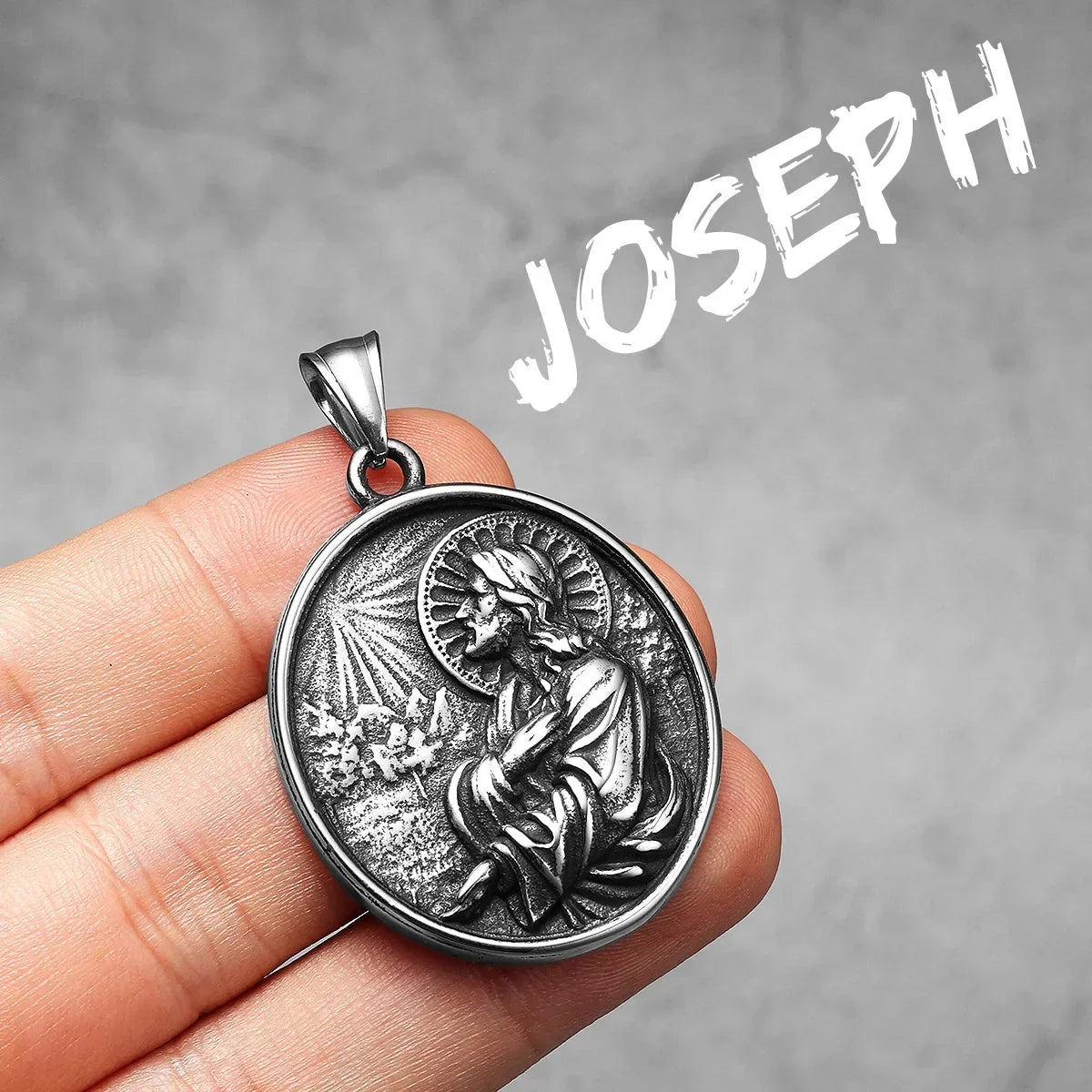 Catholic Saints & Virgin Mary Stainless Steel Men's Pendant Necklace