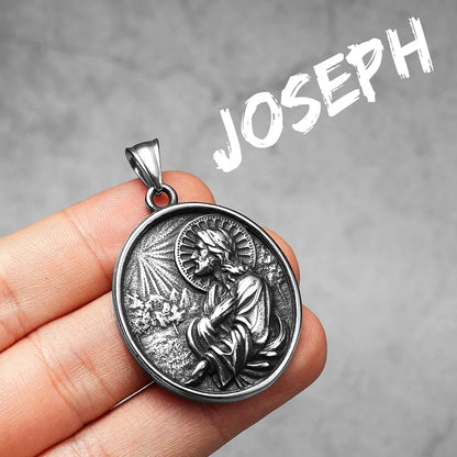 Catholic Saints & Virgin Mary Stainless Steel Men's Pendant Necklace