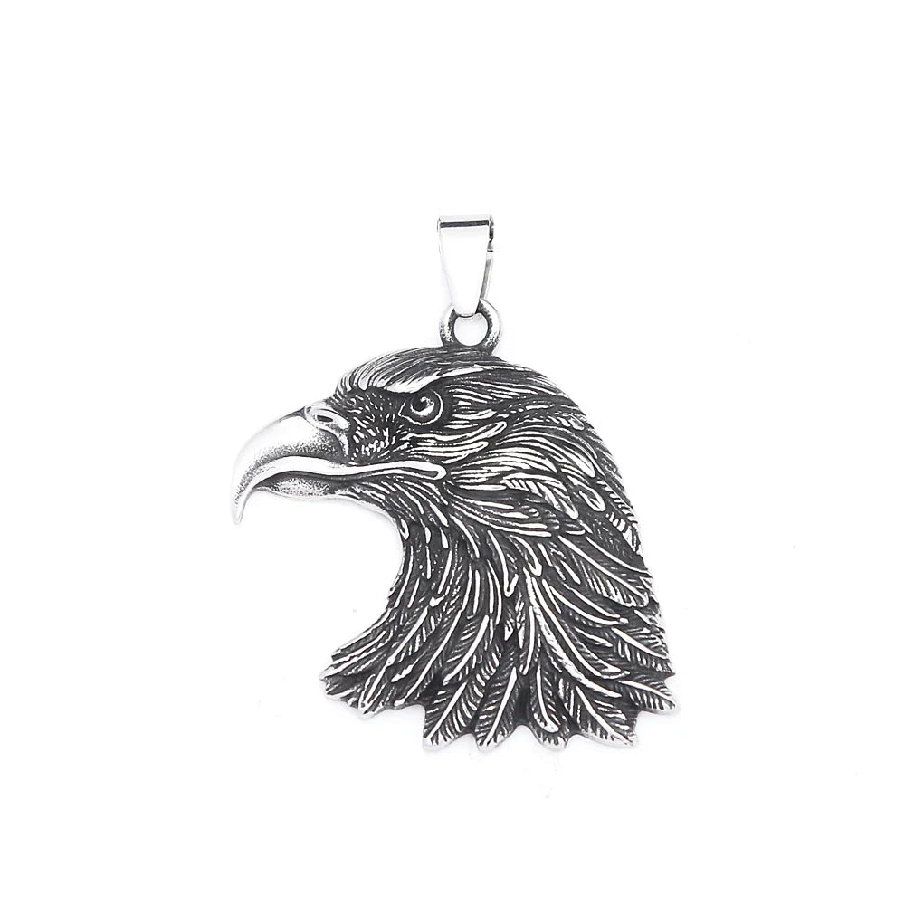 Gothic Vintage Eagle Head Pendant Men's Necklace