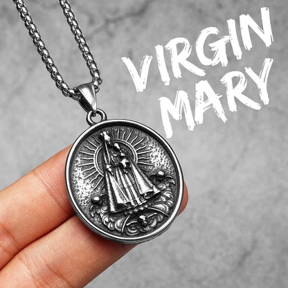 Catholic Saints & Virgin Mary Stainless Steel Men's Pendant Necklace