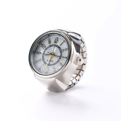 Silver Stainless Steel Quartz Ring Watch