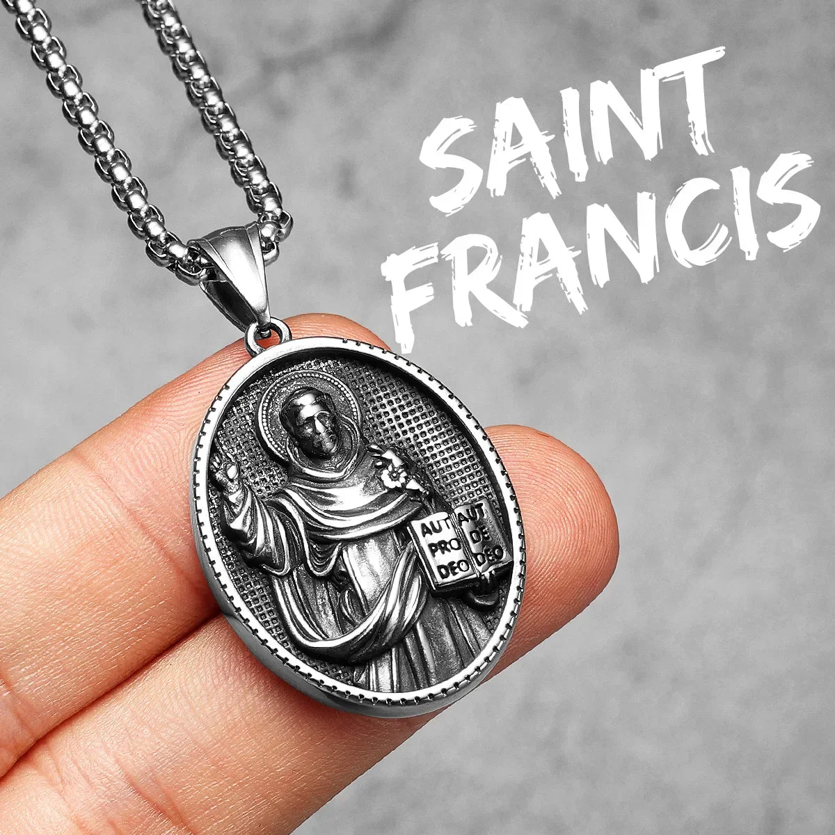 Christian Saints Stainless Steel Men's Pendant Necklace