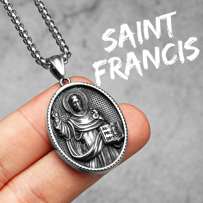 Christian Saints Stainless Steel Men's Pendant Necklace