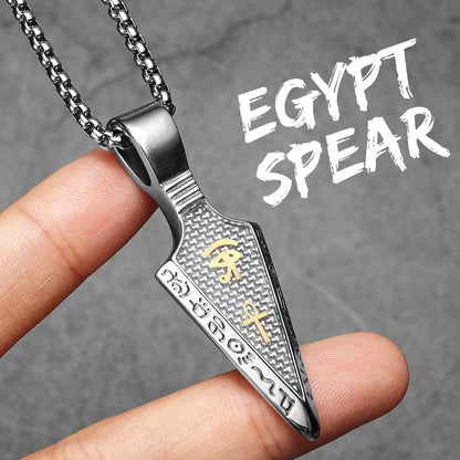 The Eye of Horu Spear Stainless Steel Men's Necklace Pendant Chain