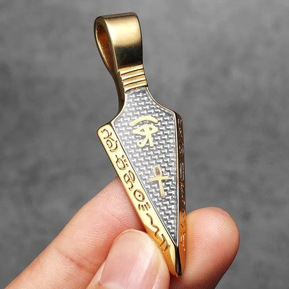 The Eye of Horu Spear Stainless Steel Men's Necklace Pendant Chain