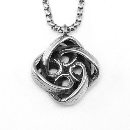 Celtic Knot Spiral Stainless Steel Men's Necklace Pendant Chain