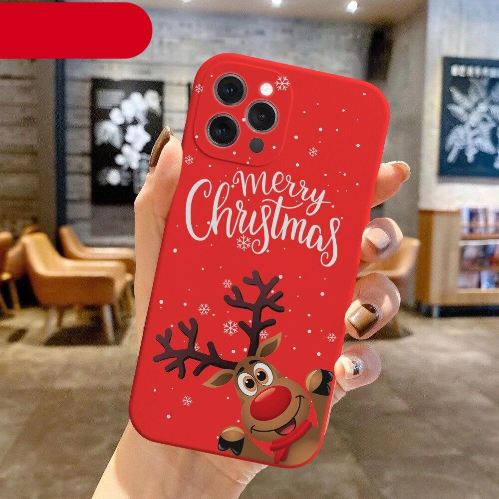 Christmas Pattern Silicone Phone Case for iPhone 13 & 14 Series