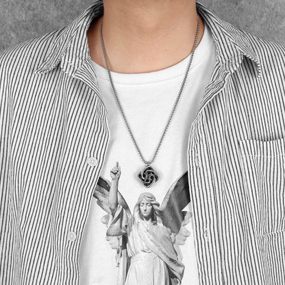 Celtic Knot Spiral Stainless Steel Men's Necklace Pendant Chain