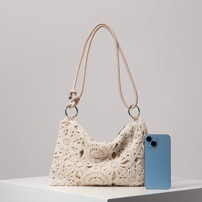 Boho Crochet Floral Shoulder Bag