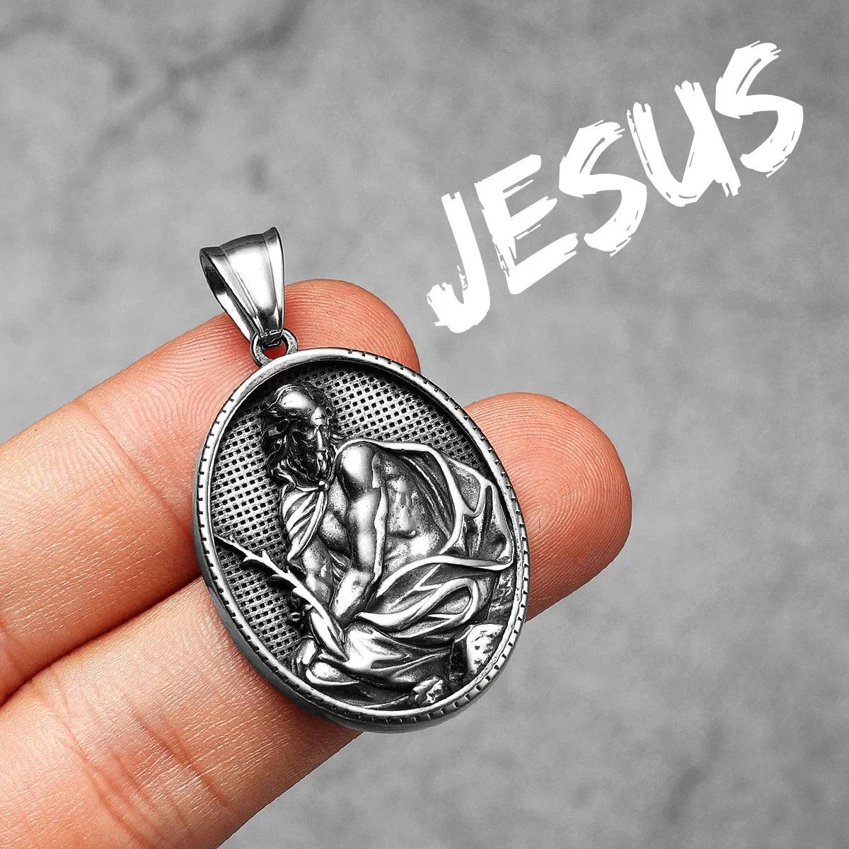 Christian Saints Stainless Steel Men's Pendant Necklace