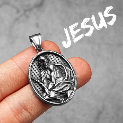 Christian Saints Stainless Steel Men's Pendant Necklace
