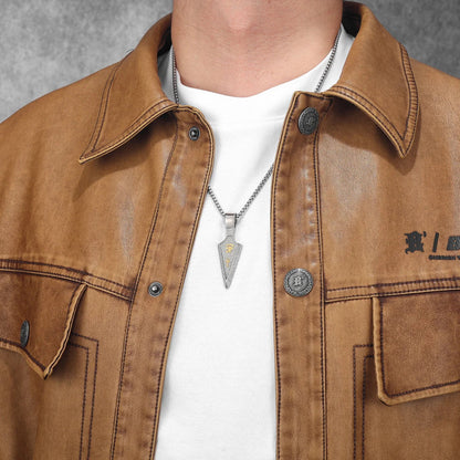 The Eye of Horu Spear Stainless Steel Men's Necklace Pendant Chain