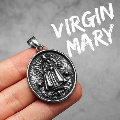 Catholic Saints & Virgin Mary Stainless Steel Men's Pendant Necklace