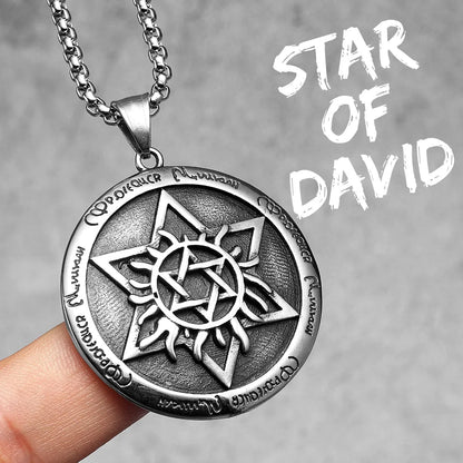 Star of David Stainless Steel Men's Necklace Pendant Chain