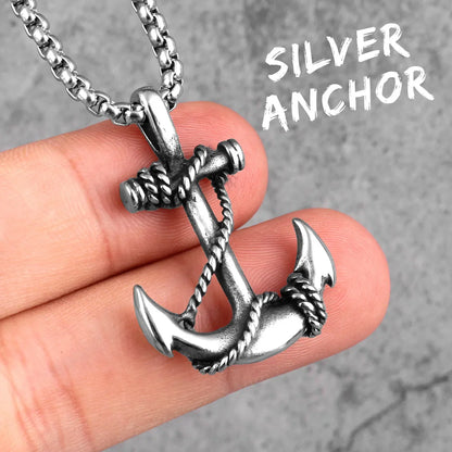 Anchor Sailor Stainless Steel Men's Necklace Pendants Chain