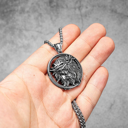 Crown of Thorns Christian Jesus Stainless Steel Men's Necklace